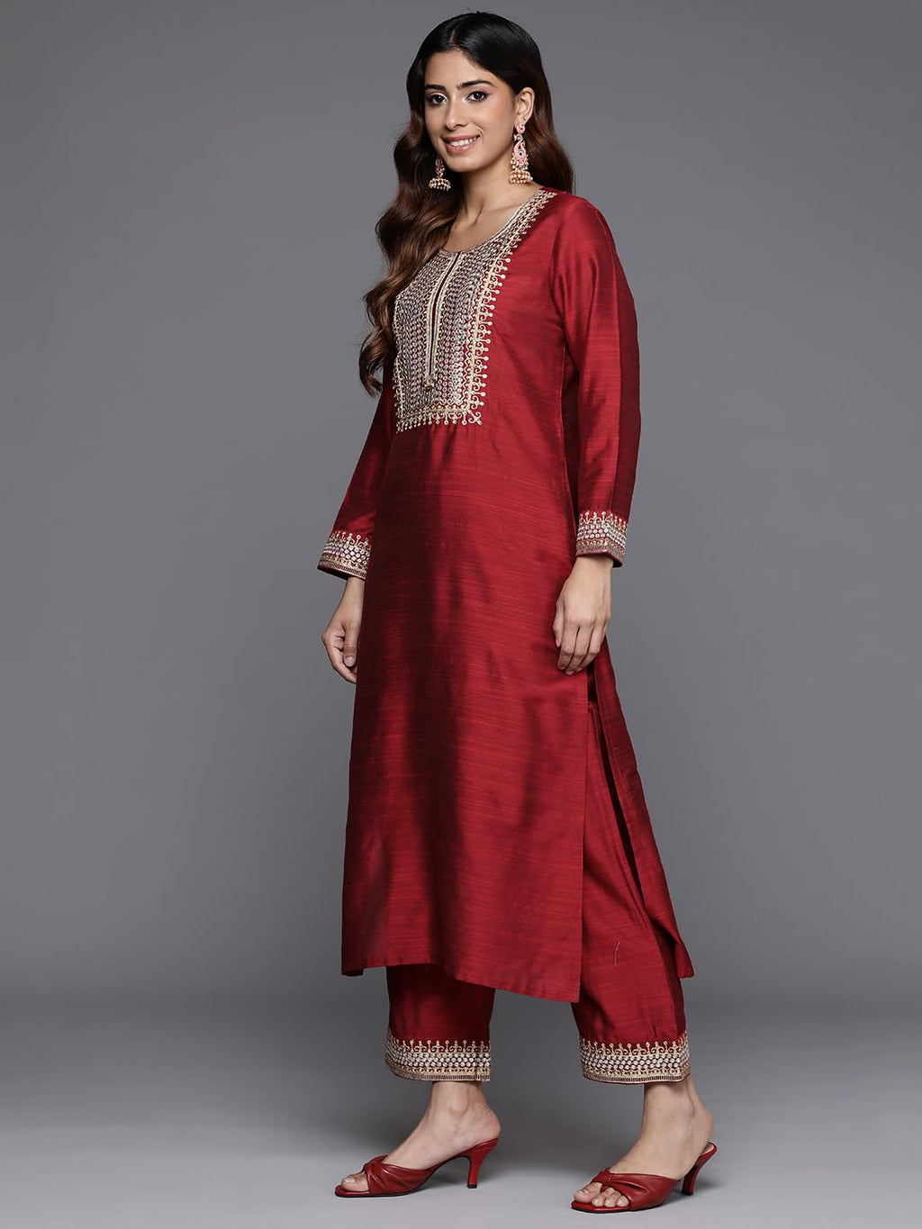 Varanga Women'S Cotton Straight Kurta Kurta Bottom Set Dupatta Set