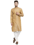 Jompers Mens Jacquard Silk Kurta And Pyjama