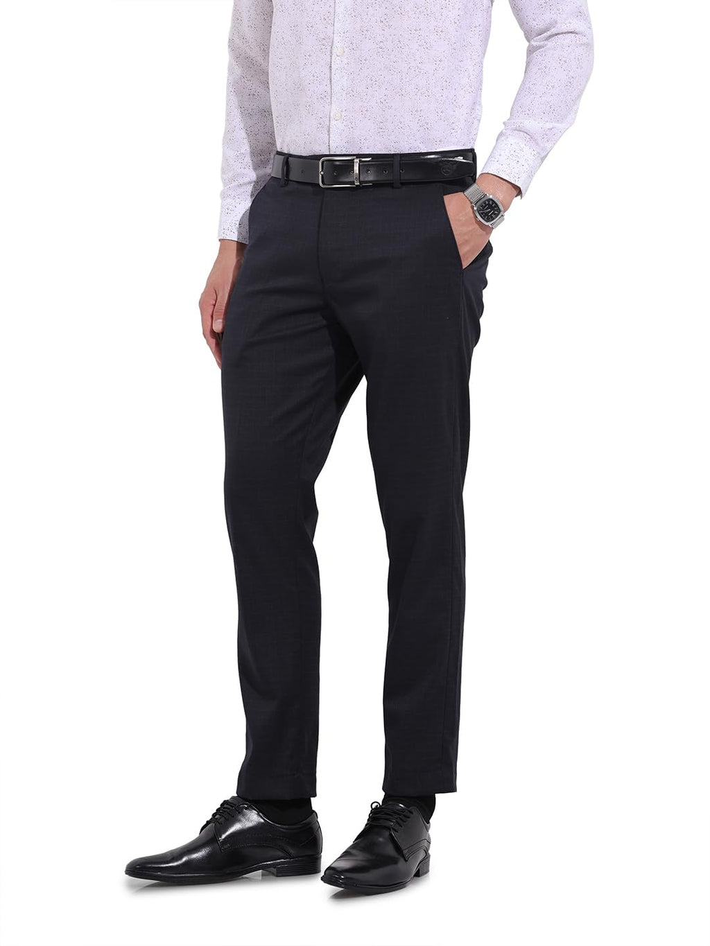 The Indian Garage Co Mens Slim Fit Checkered Formal Trousers Pants