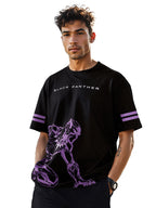 The Souled Store Mens Loose T-Shirt (190215_Black Oversized T Shirts for Men Baggy Off-Shoulder Loose Fit Relaxed Drop Shoulder