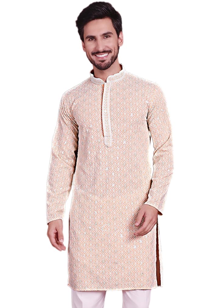 Jompers Mens Sequins And Chikankari Embroideredkurtas