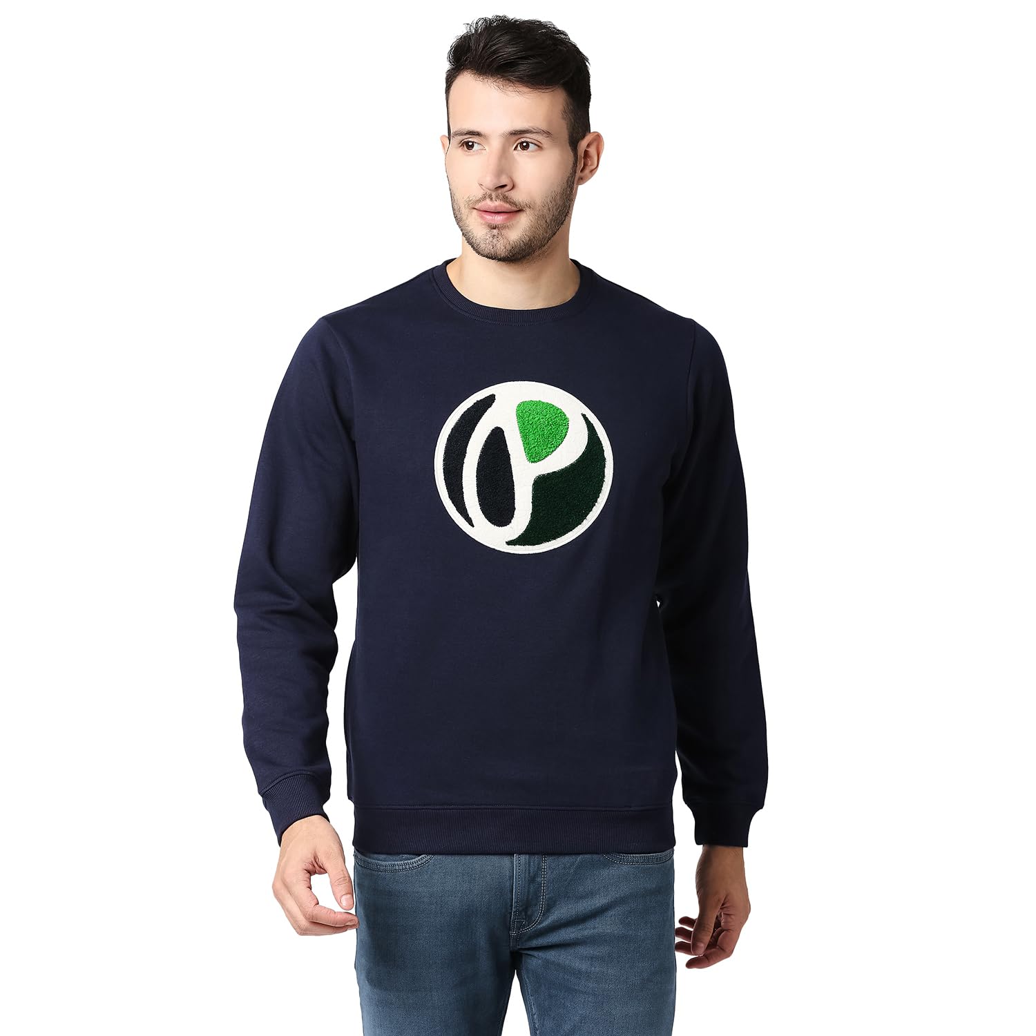 Pepe Jeans MenS Cotton Blend Crew Neck Sweatshirt (Pm582340_Navy_2Xl)