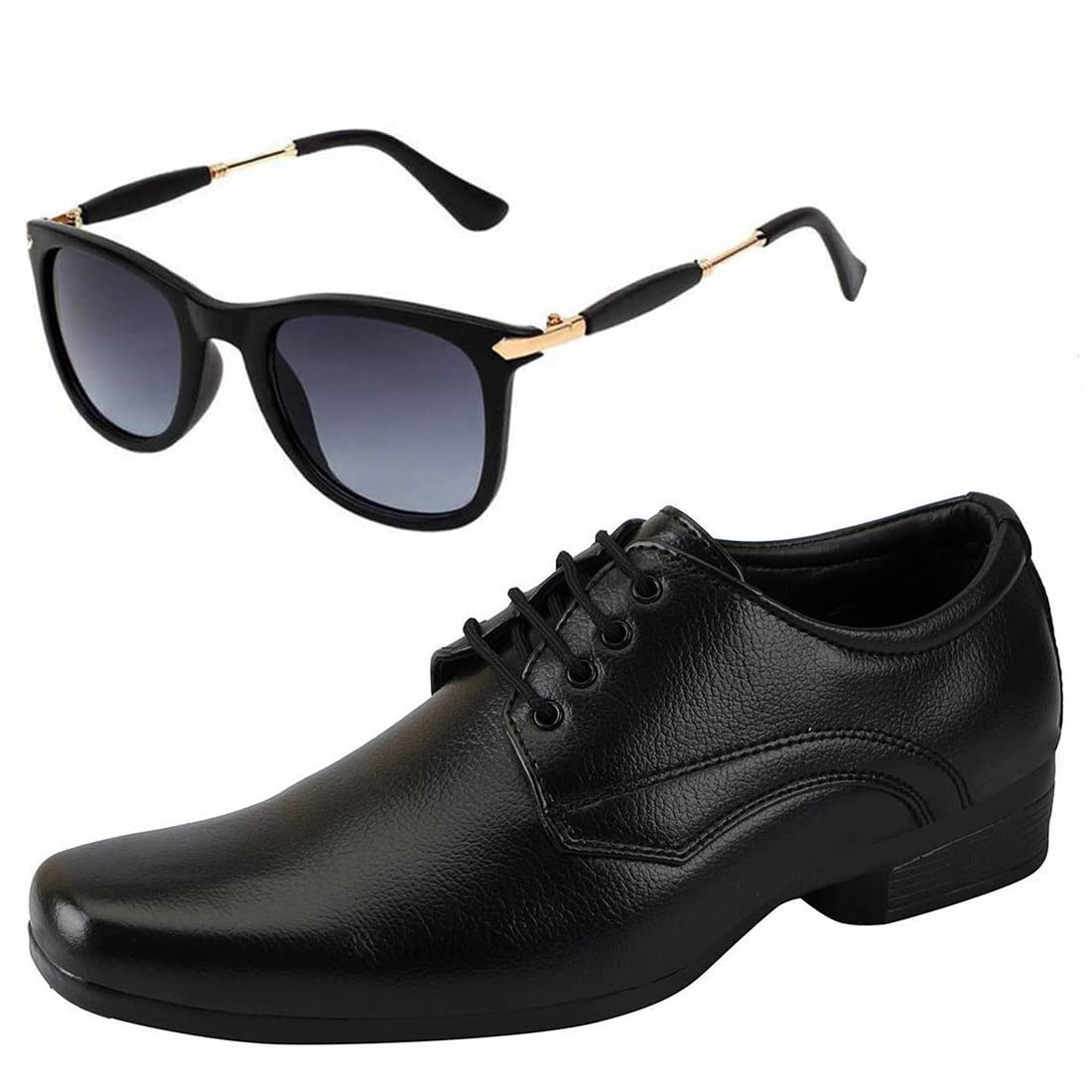 Vitoria Stylish Mens Synthetic Leather Formal Shoes with Free Unisex Sunglasses Black Rabber Stick/Office Shoes/Suit Shoes/Dres 9