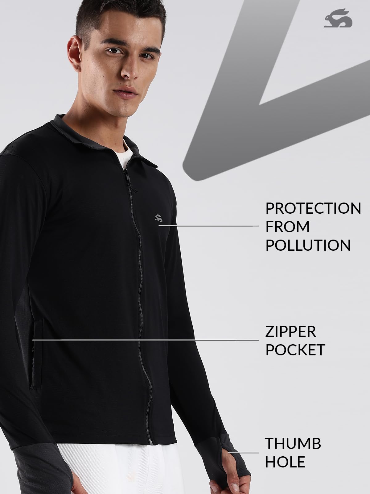 ADRO Sunscreen Jacket for Men UV Sun Advanced Protection Running Jackets For Men Biker Jackets with Zipper Sports jacket for men