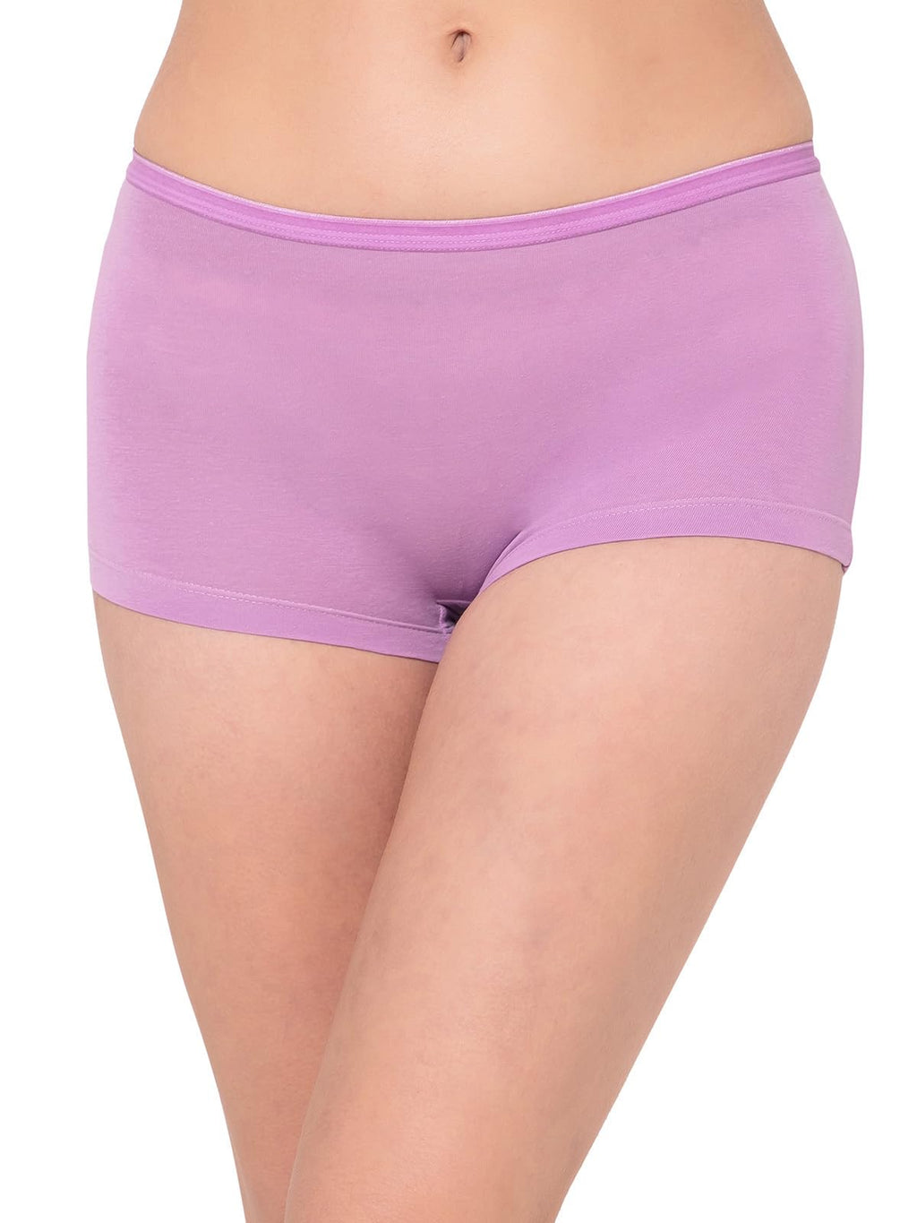 Clovia Womens Cotton Mid Waist Boyshorts Panty (PN2366A12_Purple_S)