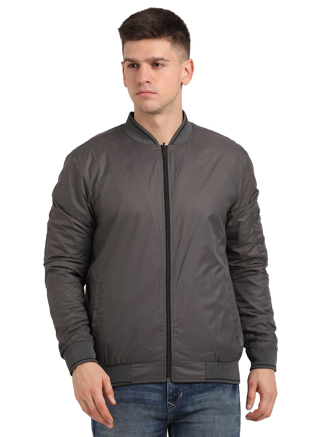 Turtle Men Nylon Solid Regular Fit Full Sleeve Navy & Brown Reversible Windcheater Jacket