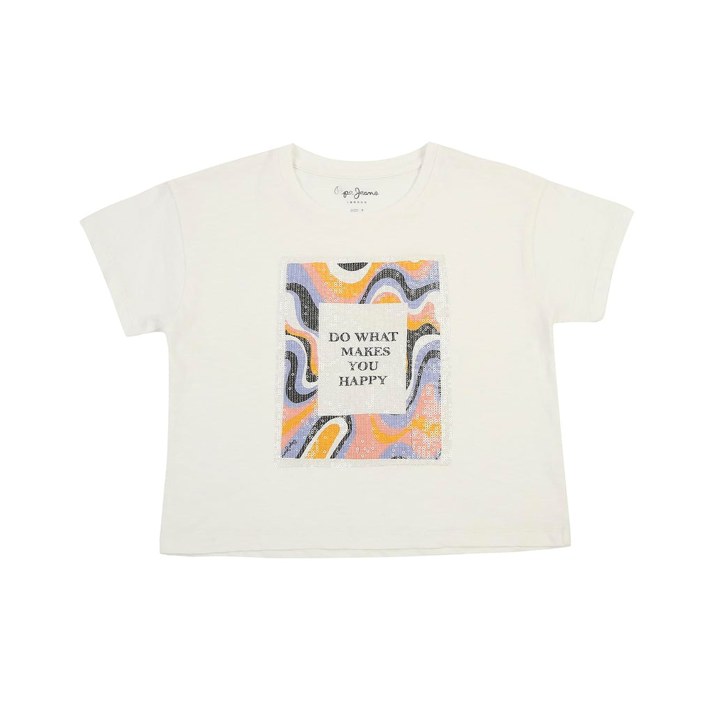 Pepe Jeans GirlS Loose T-Shirt (Pg502991_Optic White 12)