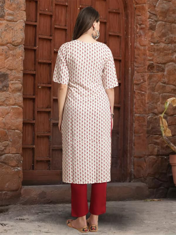 Pinkmint Printed Crepe Kurta Set For Women'S Trendy Kurta Set Stylish Kurti & Pant Set For Women'S