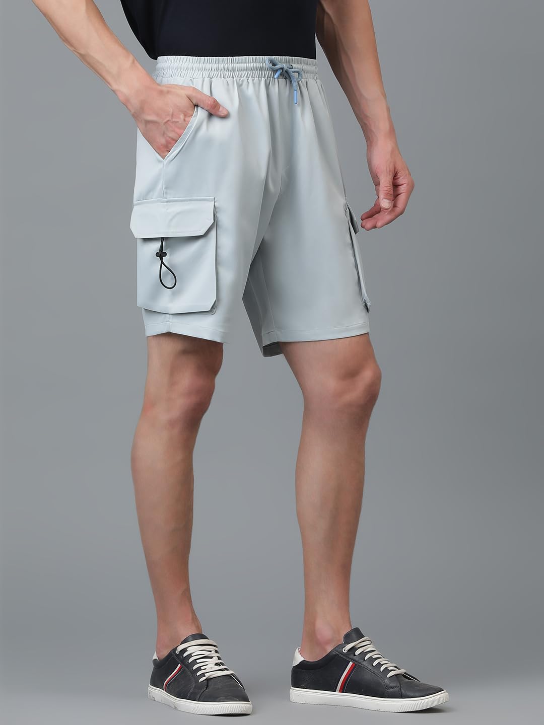 Kotty MenS Cargo Shorts With Multiple Pockets  Ideal For Hiking & Adventure(Blue,L)