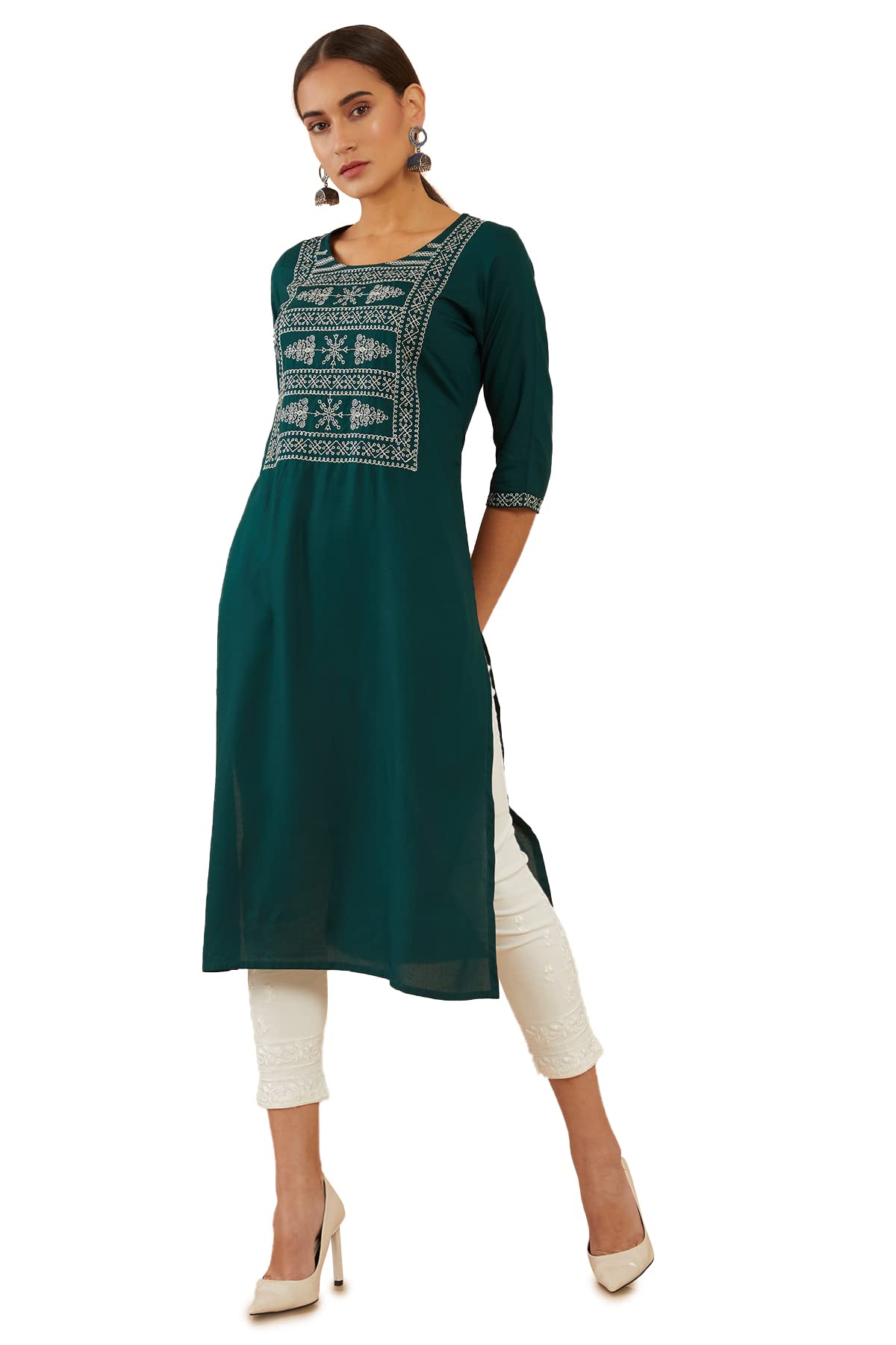 Soch Women Rayon Embroidered Regular Dress Shirt (smua1ku9023a