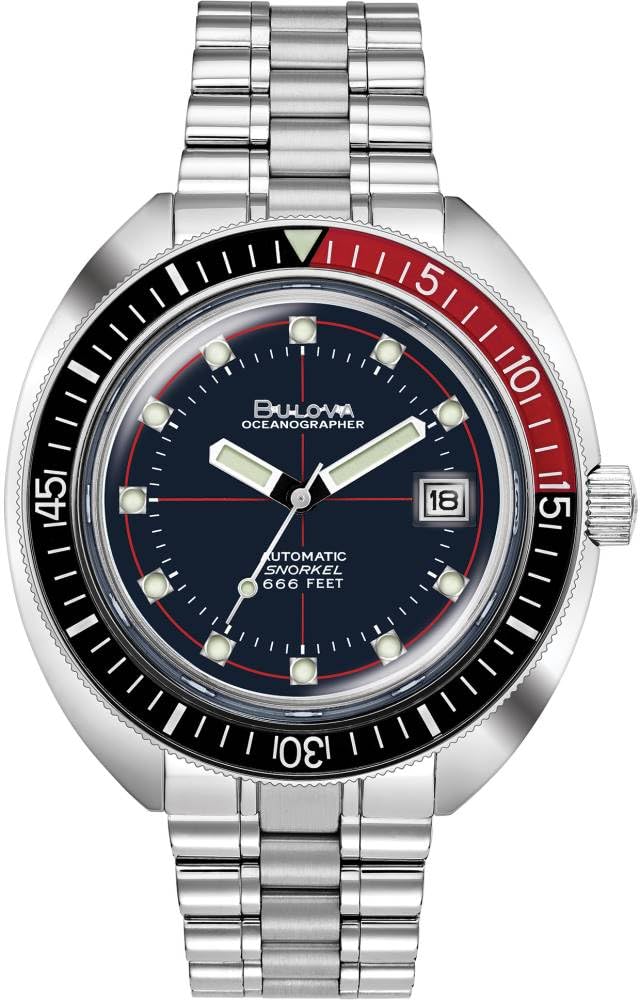 Bulova Oceanographer Automatic Mens Stainless Steel Devil Diver , Silver-Tone (Model: 98B320)