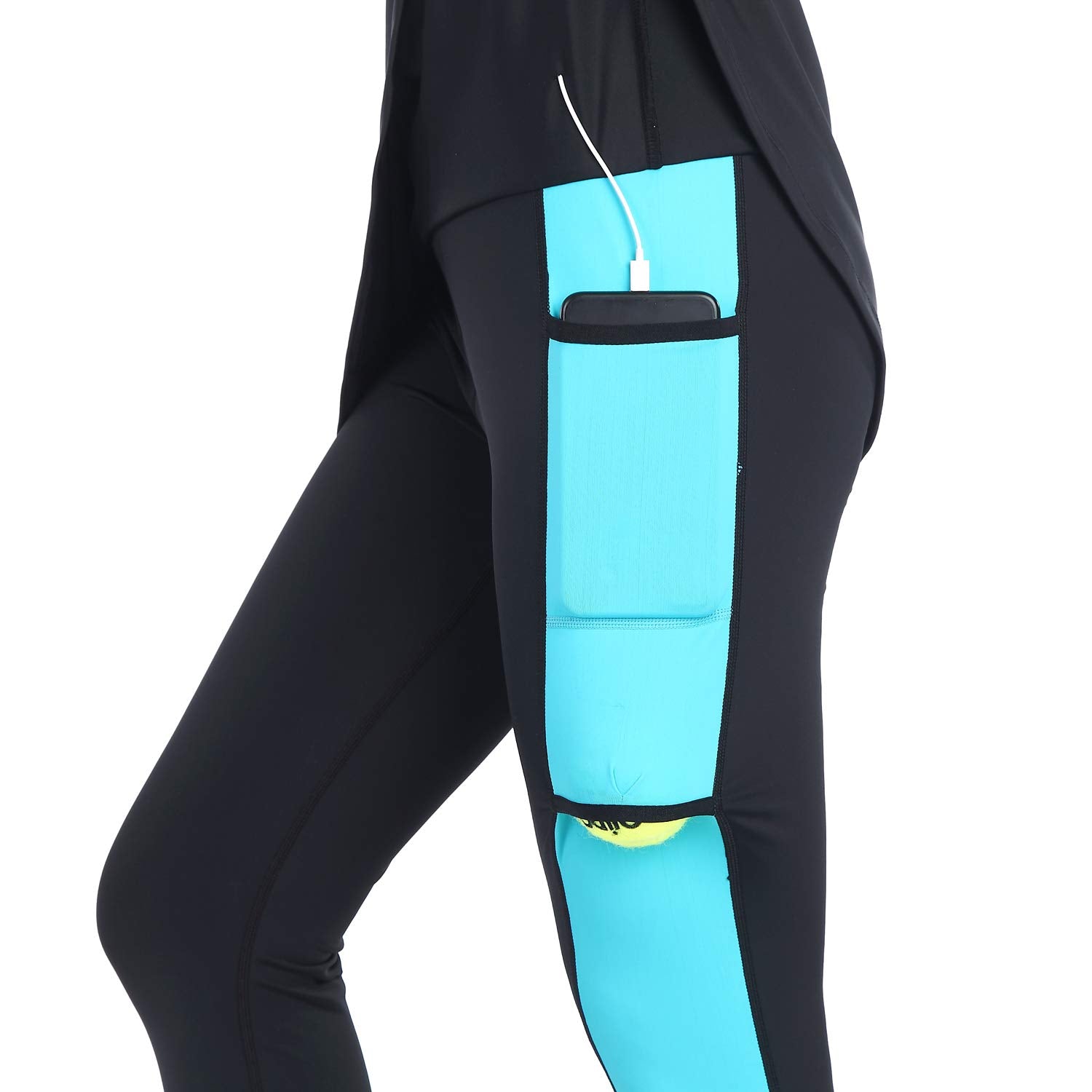 ANIVIVO Skirted Legging for Women, Skirted Capri Women Tennis Leggings with Pockets& Legging with Skirts Tennis Clothes(Black,L-