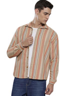 The Indian Garage Co Mens Relaxed Fit Striped Long Sleeves Resort Sweater