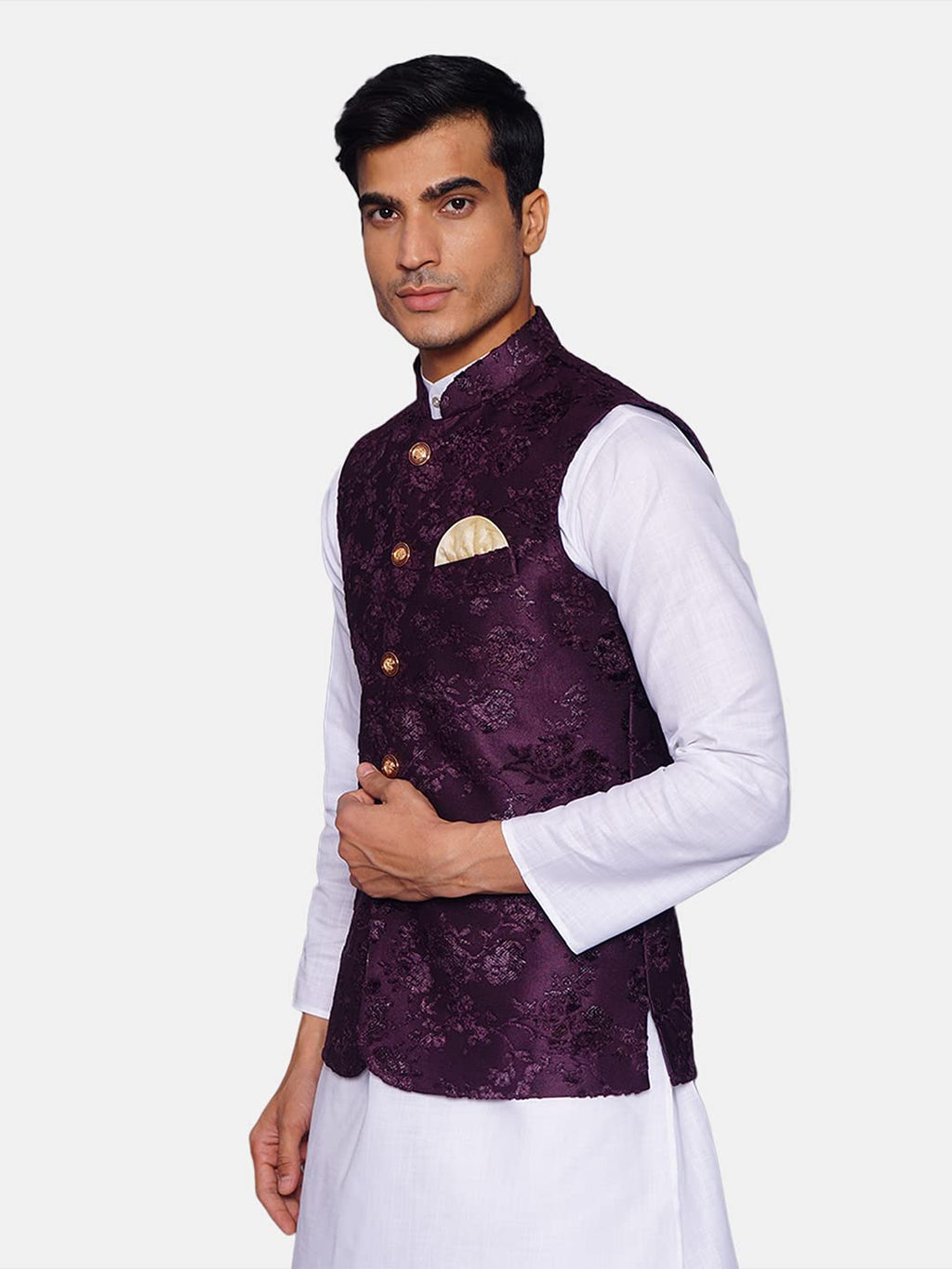 Wintage Men'S Embroidered Velvet Party/Festive Indian Jodhpuri Grandad Nehru Modi Jacket Waistcoat