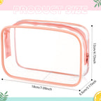 Weewooday 12 Pieces Clear Cosmetics Bag PVC Zippered Clear Toiletry Carry Pouch Cosmetic Makeup Bag Waterproof Makeup Bag Vinyl