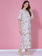 OOMPH! Cotton Blend Nighty for Womens | Night Gown | Nighty | Nightdress | Maxi Dress | Sleepwear | Gown for Women | Nighties |