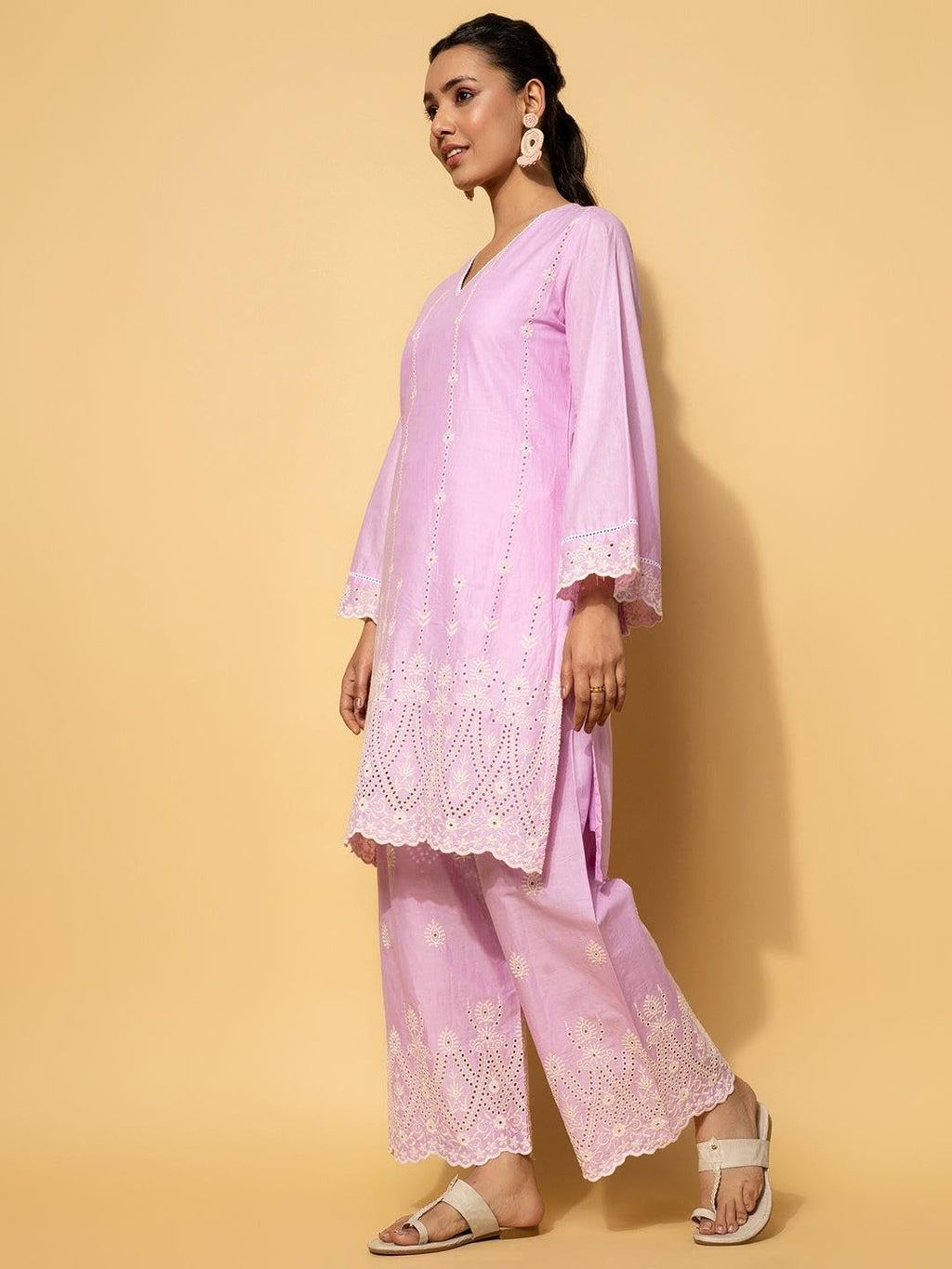Libas Womens Embroidered Cotton Co-Ord Set For Women