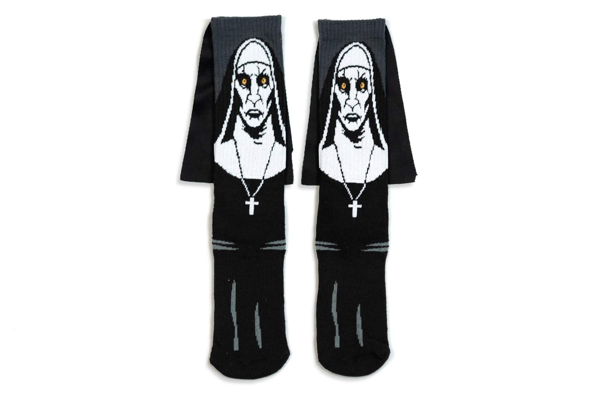 The Nun Athletic Crew Socks - Breathable 3D Printed Dress Socks for Adults & Teens - Unisex Black Tube Novelty Socks Great for H