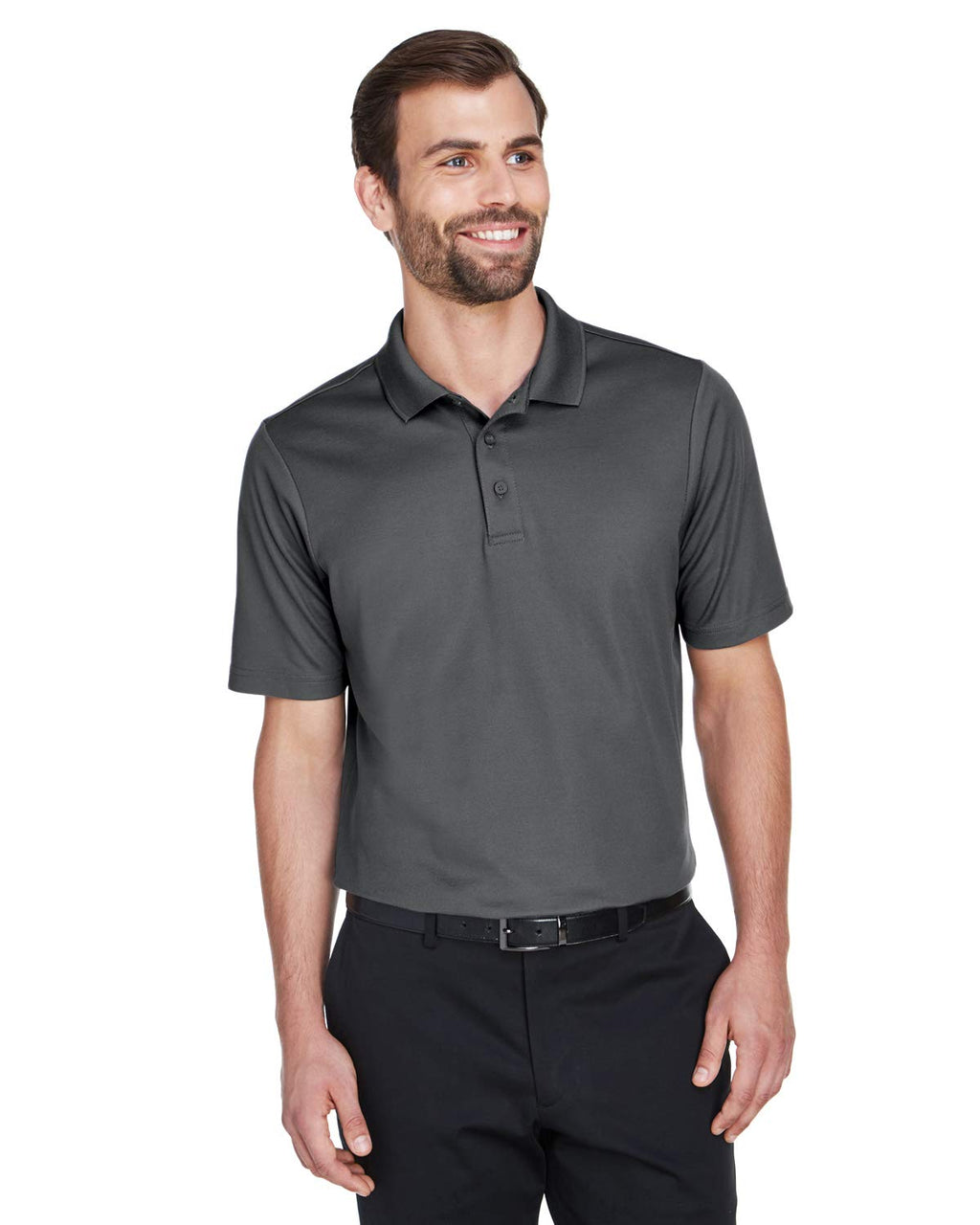crownLux PerformanceMens Plaited Polo - gRAPHITE - 2XL(D0102H7NS6X)