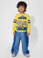 The Souled Store Official Minions: Forever Friends Boys and Baby Boys Long Sleeve Round Neck Graphic Print Sweatshirts Yellow Sw