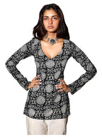 Anni Designer WomenS Rayon Viscose Kurti, Printed Stylish Fancy Tops For Women (Queen Black-Vks01_S_Black_Small)