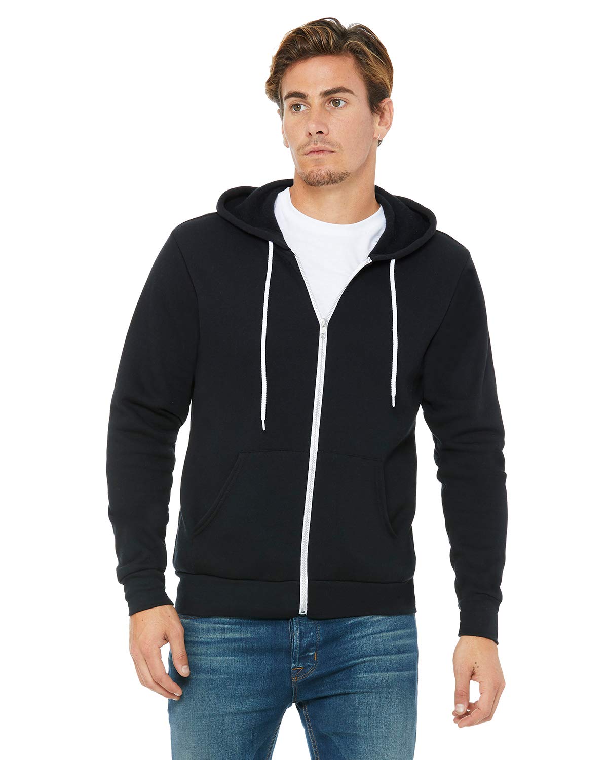 Unisex Sponge Fleece Full-Zip Hooded Sweatshirt - ASPHALT - 2XL(D0102H7WDY6)