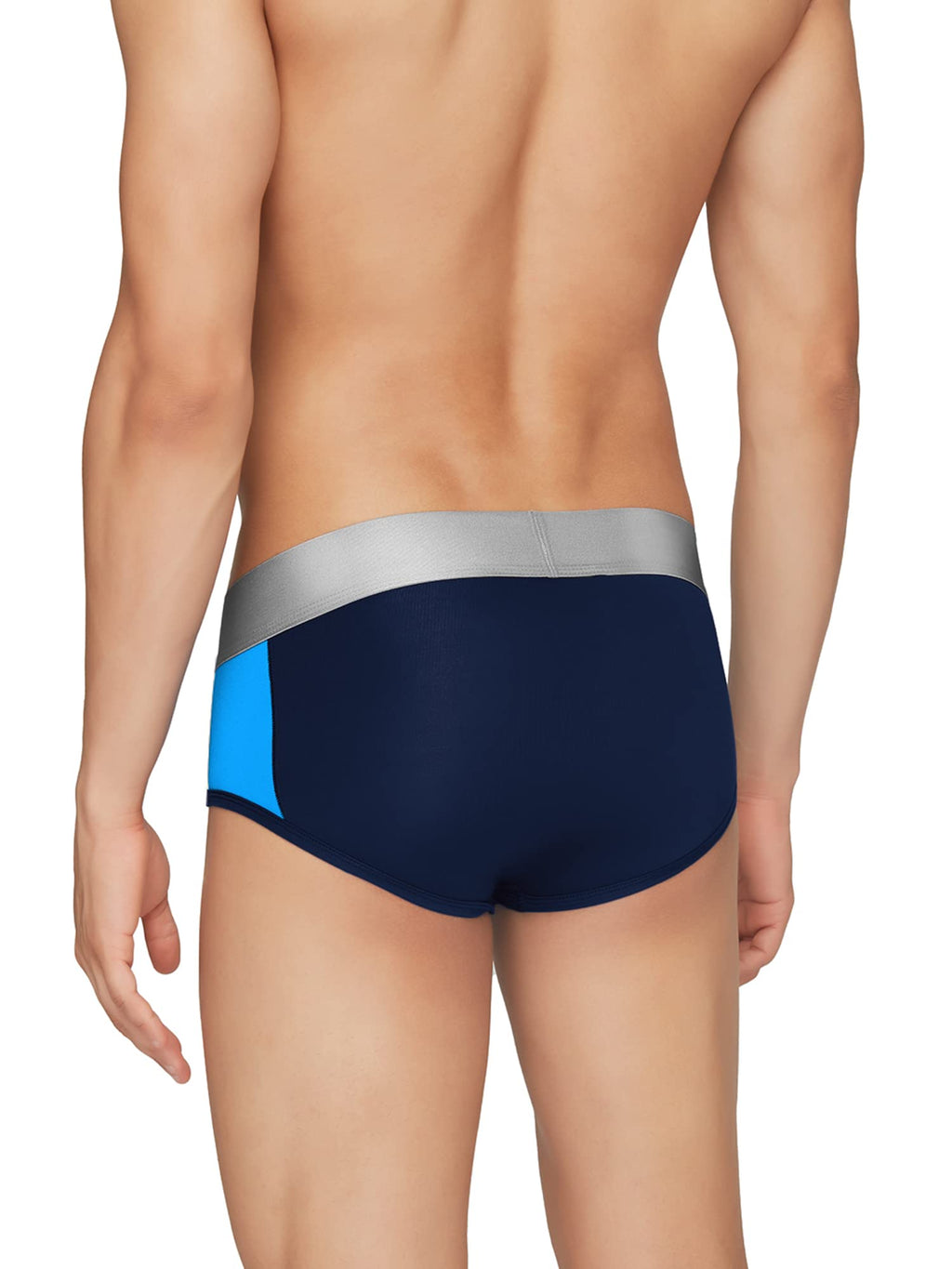 XYXX Mens Underwear Dualist IntelliSoft Antimicrobial Micro Modal Brief Pack of 2 (Brilliant Blue & Black Iris ; Black Iris & B