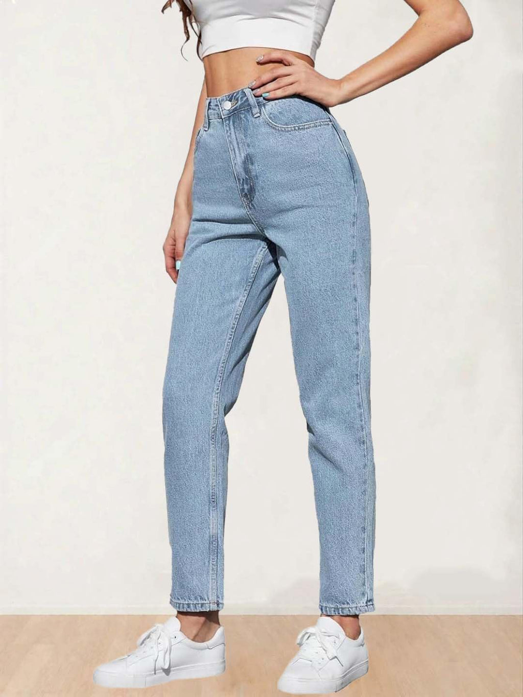 Kotty Women High Rise Cotton Lycra Blend Ankle Length Jeans Sky Blue