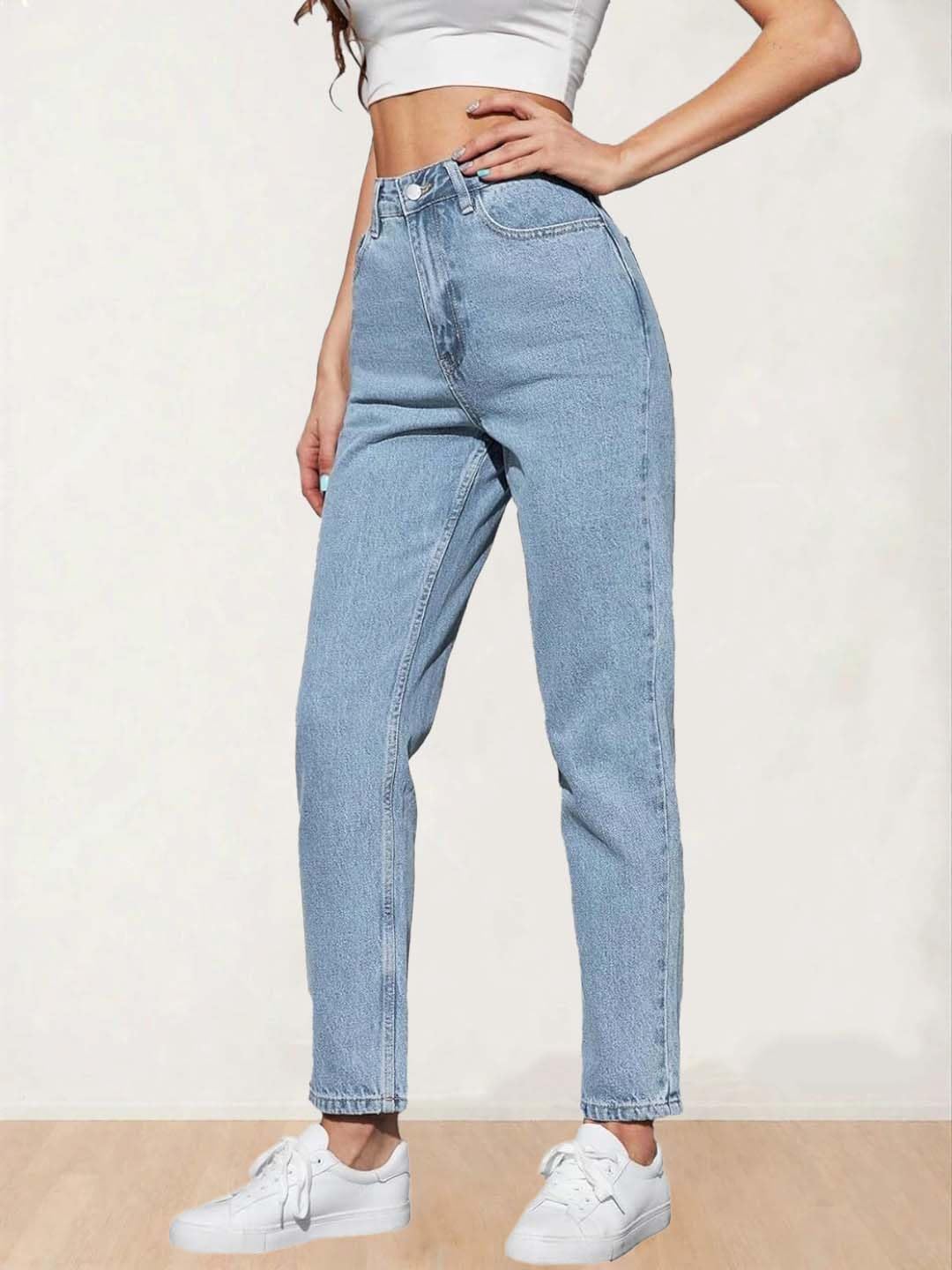 Kotty Women High Rise Cotton Lycra Blend Ankle Length Jeans Sky Blue