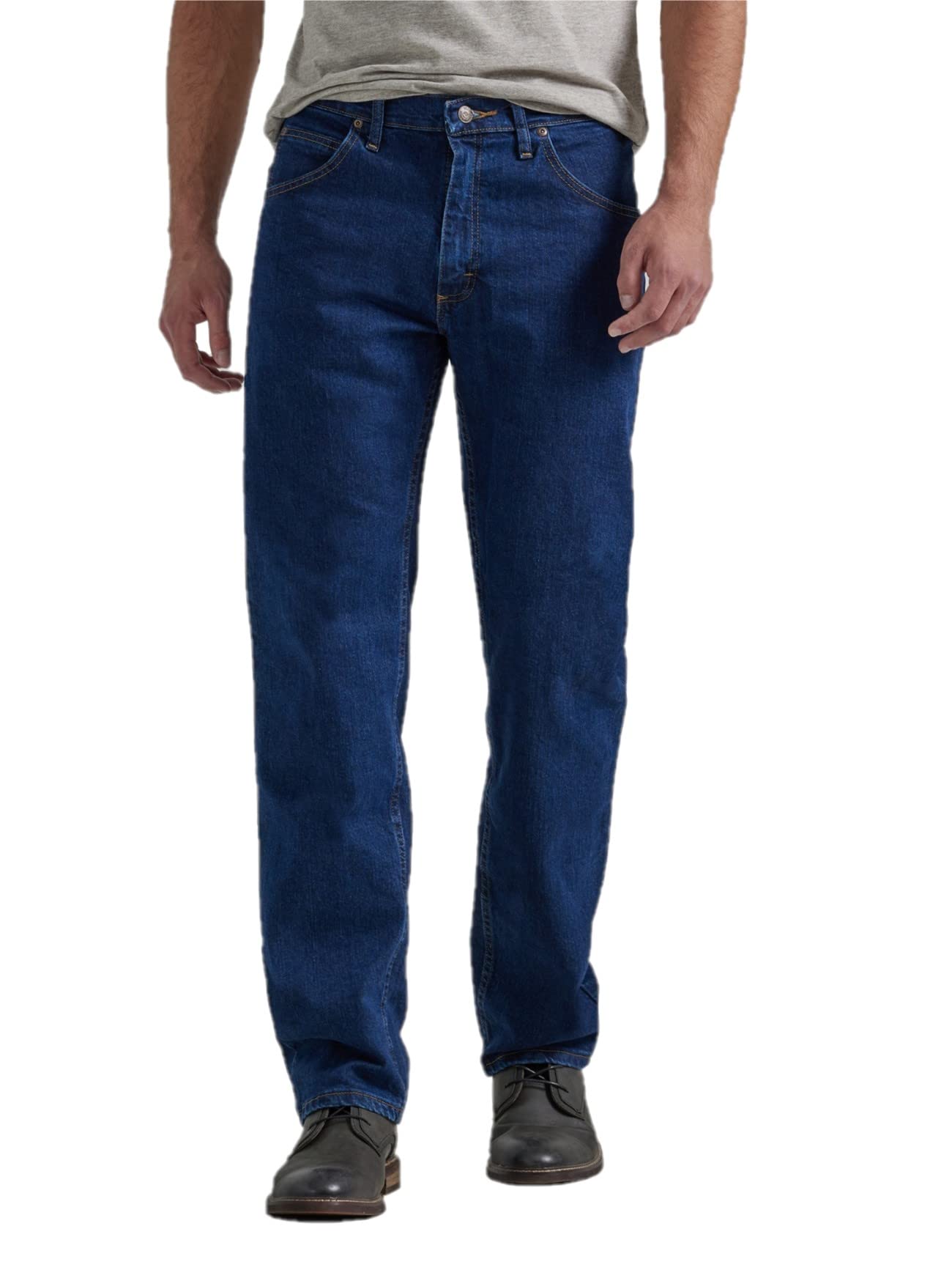 Wrangler Authentics Men's Classic 5-Pocket Regular Fit Jean, Dark Indigo Flex, 32W x 28L