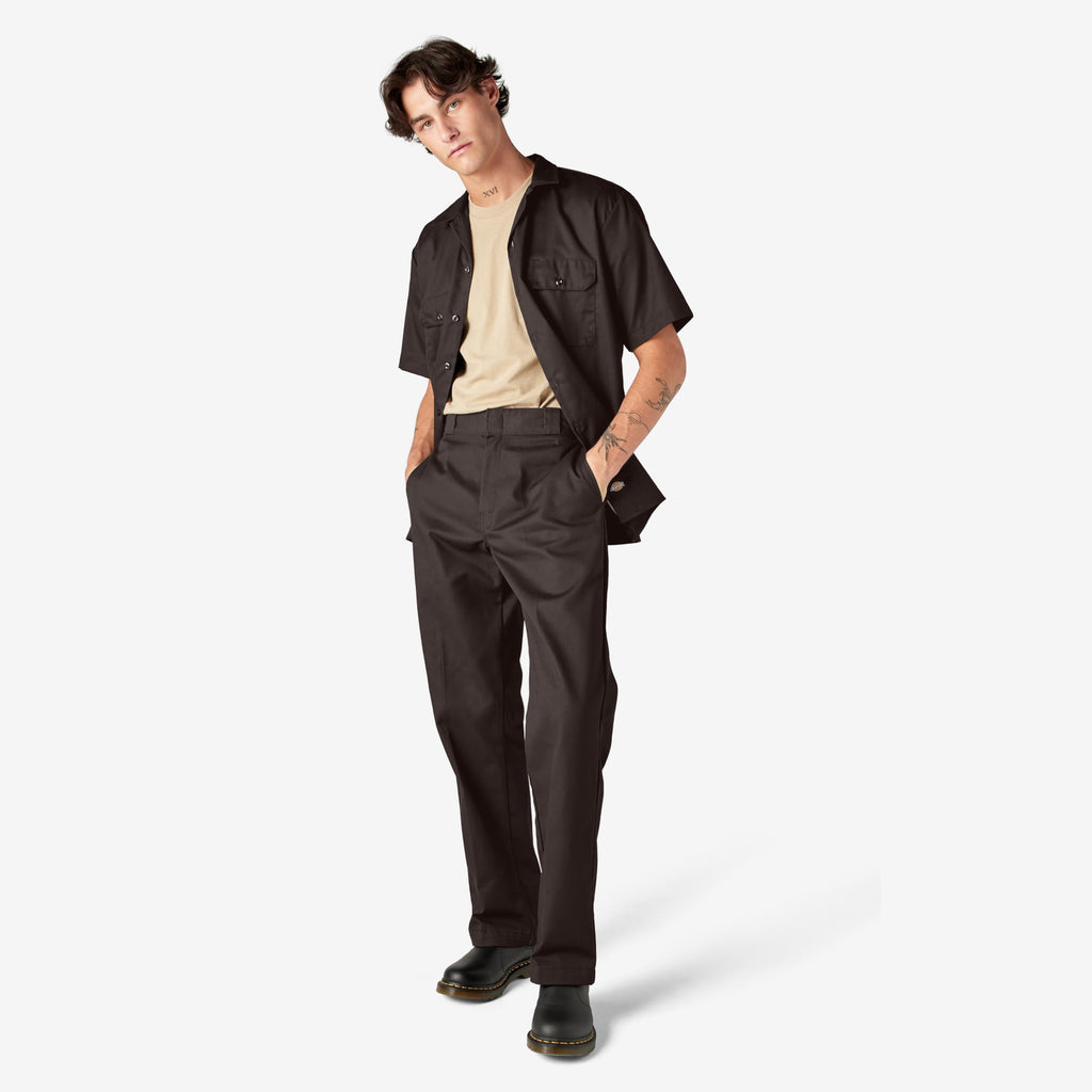 Unisex Short-Sleeve Work Shirt - BLAcK - S(D0102H7MFcP)
