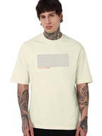 Bewakoof Heavy Duty 1.0 Mens Graphic Printed Oversized Fit Half Sleeve Round Neck Terry T-Shirt_687480_Beige_M