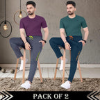 Tee Projekt Lycra Combo Soild & Zippered Pockets Style Regular Fit Track Pant for Men Jogger, Gym Wear, Yoga