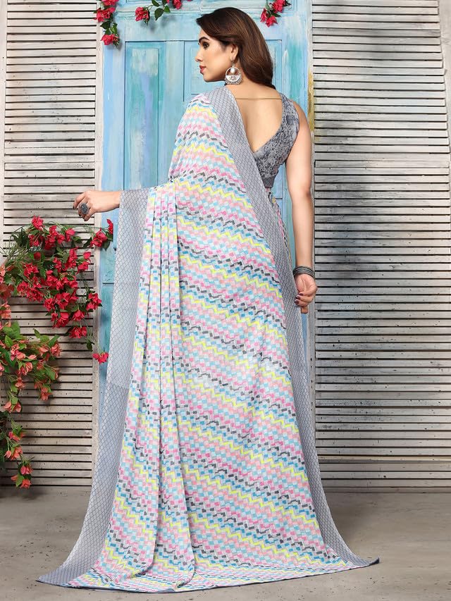 Satrani Womens Printed Georgette Saree