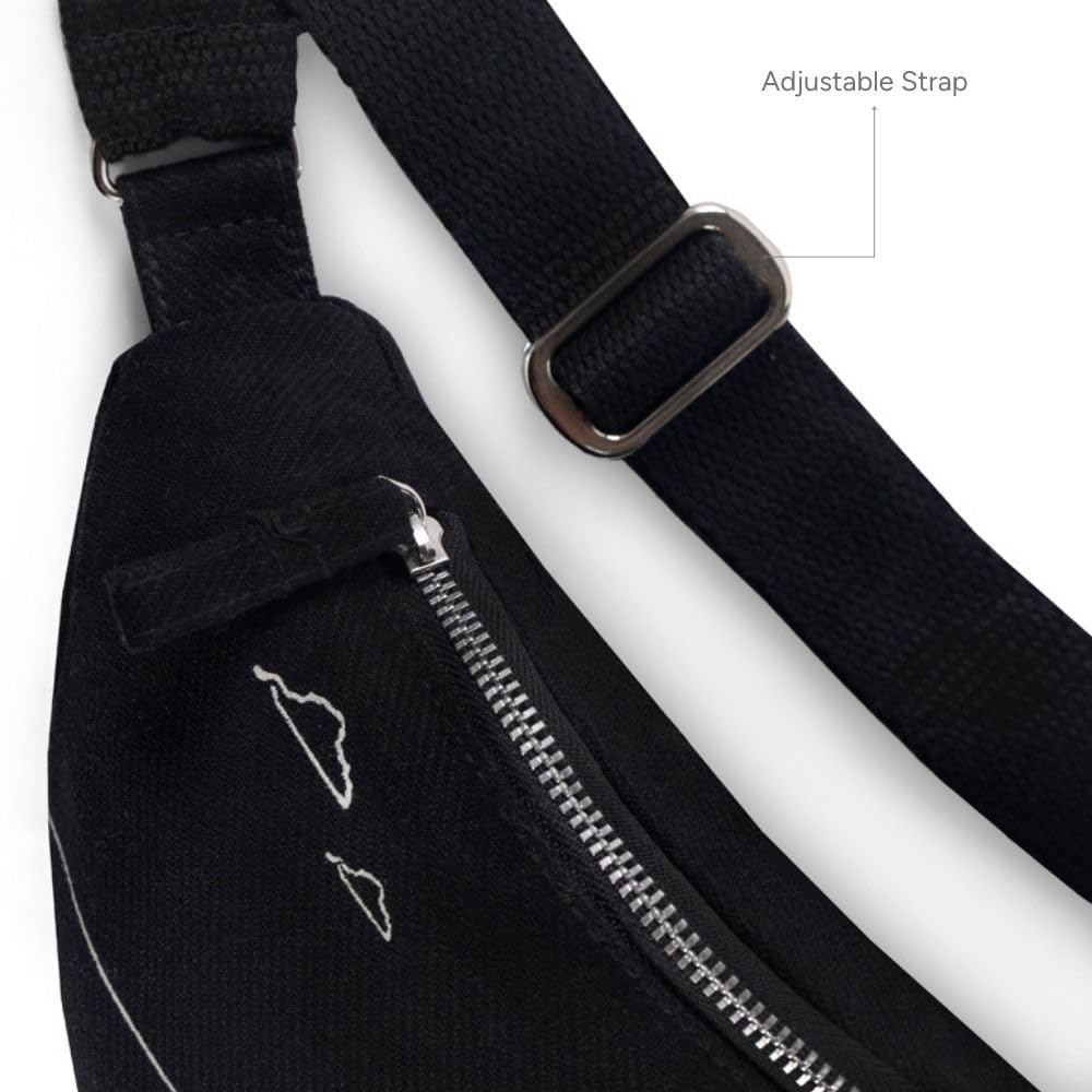 Ecoright Fanny Packs for Women, Canvas Crossbody Bag Men & Belt Bag for Women for Hiking, Running, Sports, Traveling