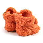 Ohwawadi Baby Halloween Pumpkin Booties Cozy Fleece Infant Baby Slippers Soft Bottom Warm Cartoon Socks Newborn Crib Shoes