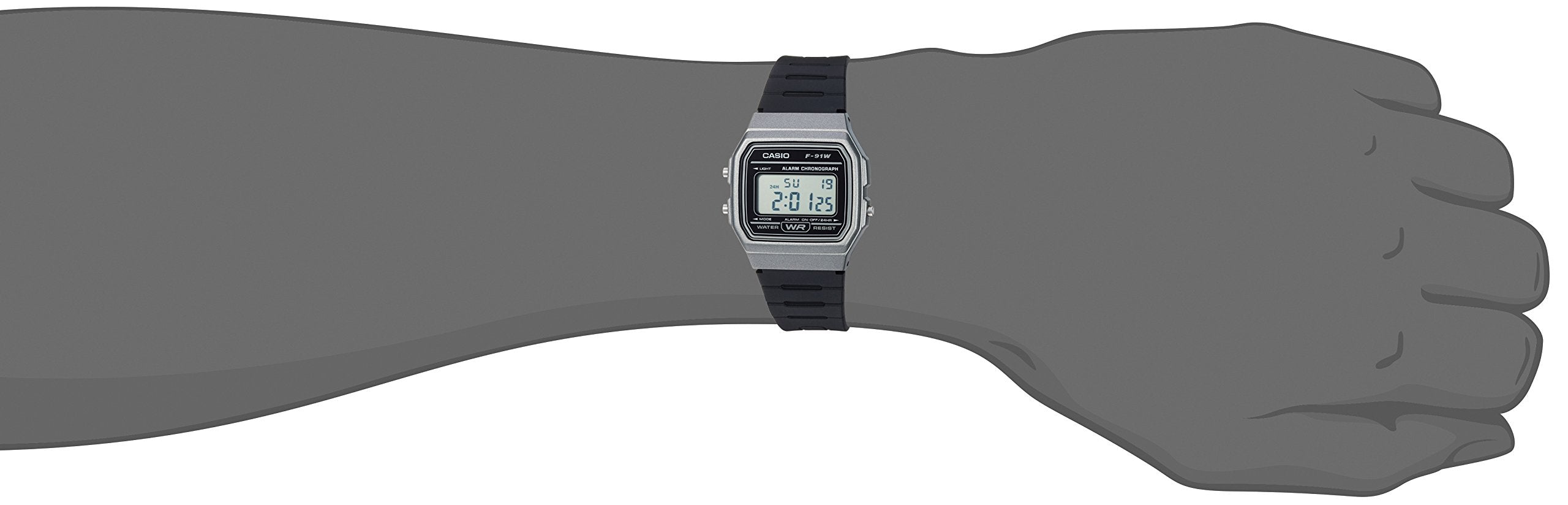 Casio Men's 'Vintage' Quartz Plastic and Resin Casual Watch, Color:Black (Model: F-91WM-1BCF)