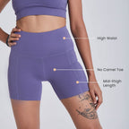 BlissClub Women The Ultimate Shorties | High Waist |Mid Thigh Length | Gym Shorts for Women | 2 Pockets | CloudSoft Fabric.