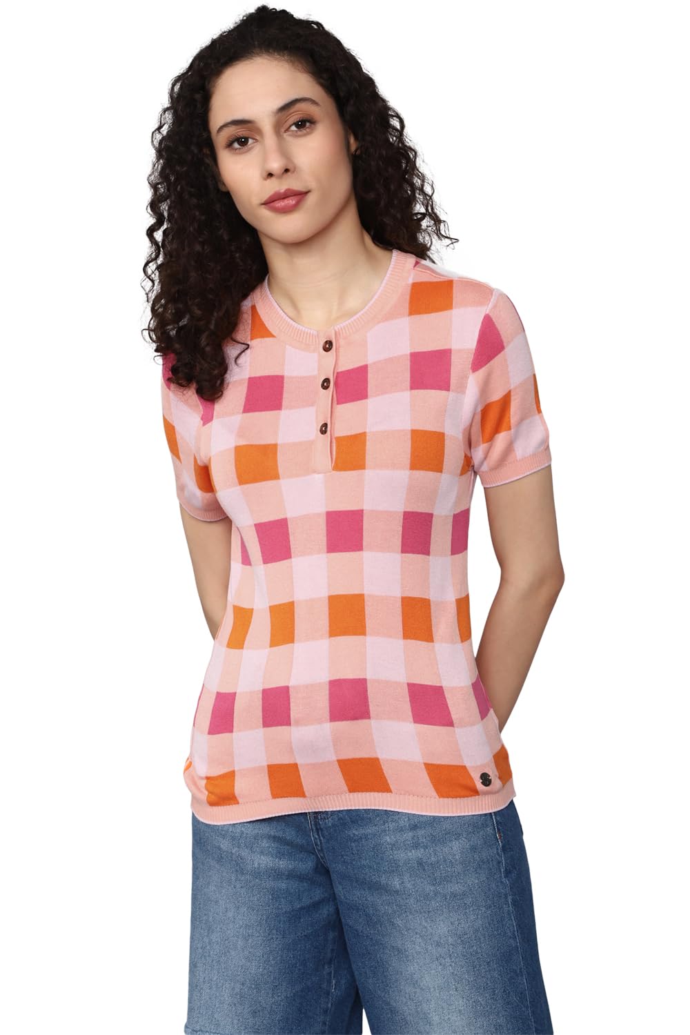 Allen Solly Women Casual Short Sleeve Party Round Neck T-Shirt