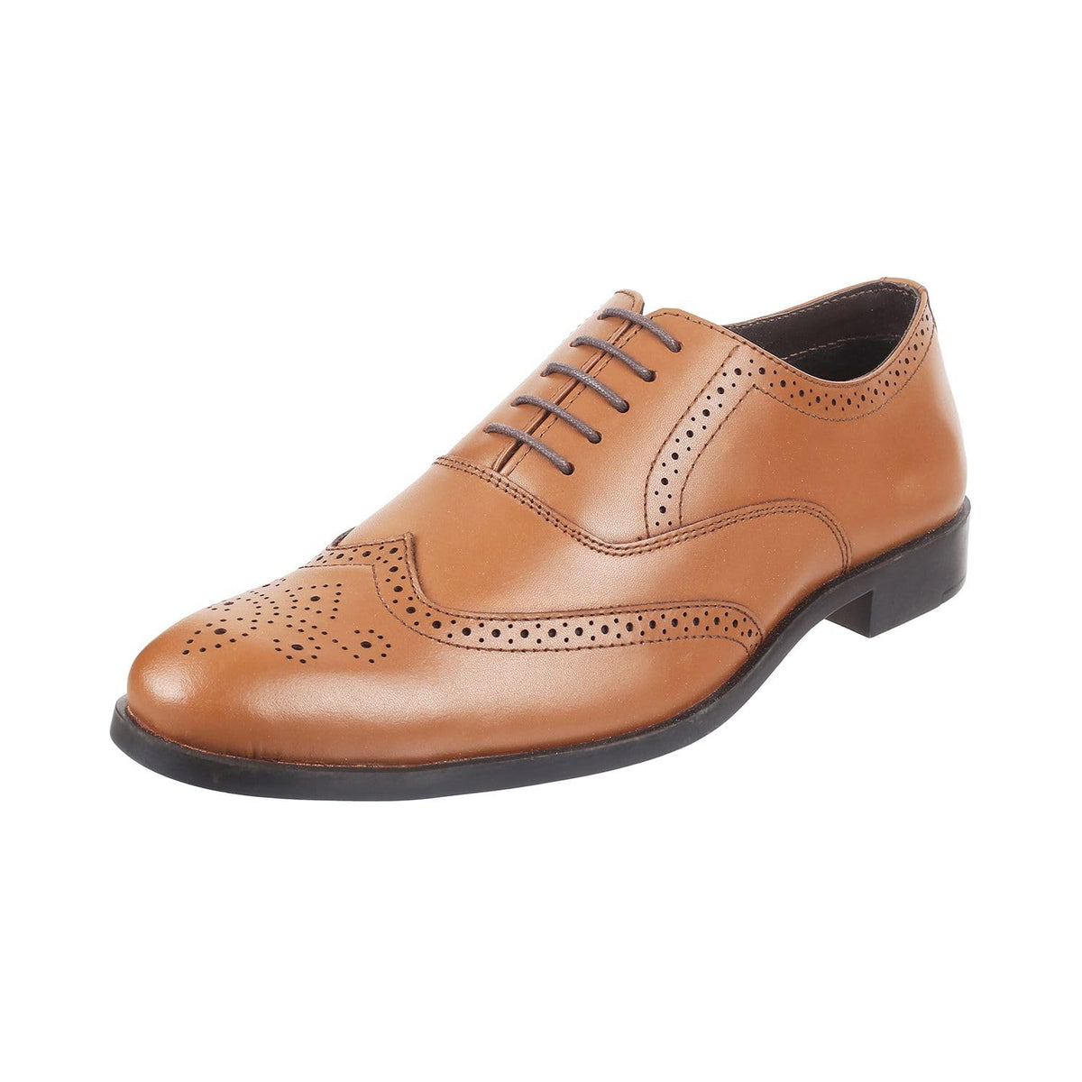 Mochi Men Tan Brogue Leather Shoes UK/7 EU/41 (19224) 7-41