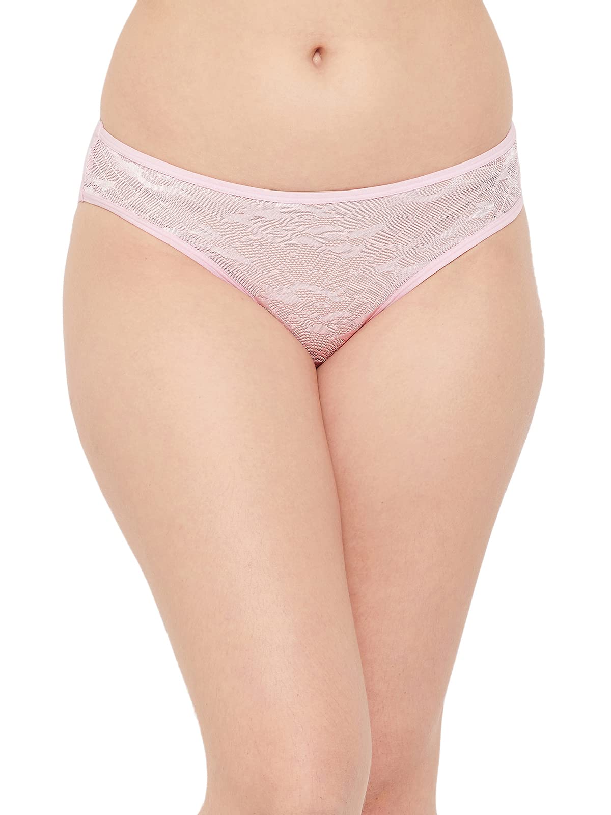 Clovia WomenS Lace Low Waist Bikini Panty (Pn0486B22_Pink_L)