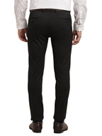 Turtle Men Cotton Stretch Black Solid Ultra Slim Fit Formal Trouser