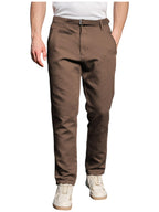 Thomas Scott Mens | Solid | Light Weight | 4 Pocket | Slant Pockets | Mid Rise | Slim Fit | Cotton Blend | Button Waist | Chino