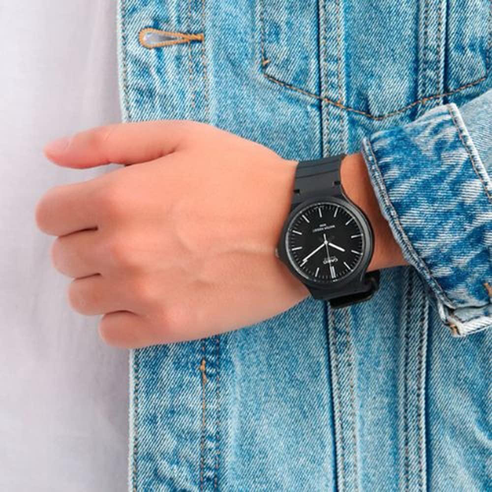 Casio MW240 Series | Mens Quartz Watch | Black/White | 50M WR | Large Resin Case | Resin Glass | Resin Band | White Tone Indices