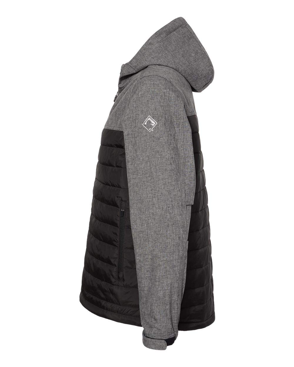 Mens Pinnacle Puffer Body Softshell Hooded Jacket - BLAcK - S(D0102H78MD8)