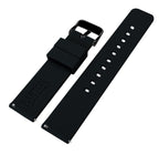 BARTON WATCH BANDS 22mm Black Soft Silicone Quick Release - Black Buckle