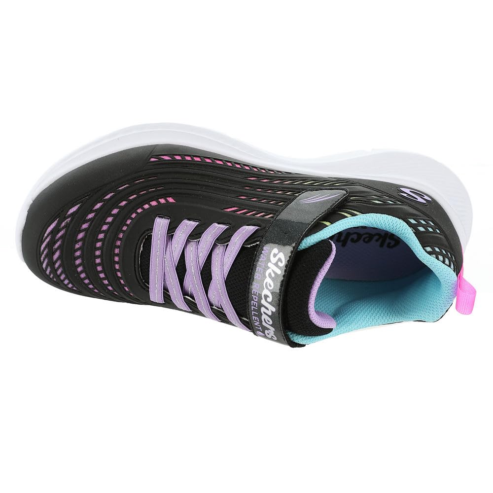 Skechers Girls Jumpsters 2.0-Blurred Dream Sneaker, Black/Multi, 1 Little Kid