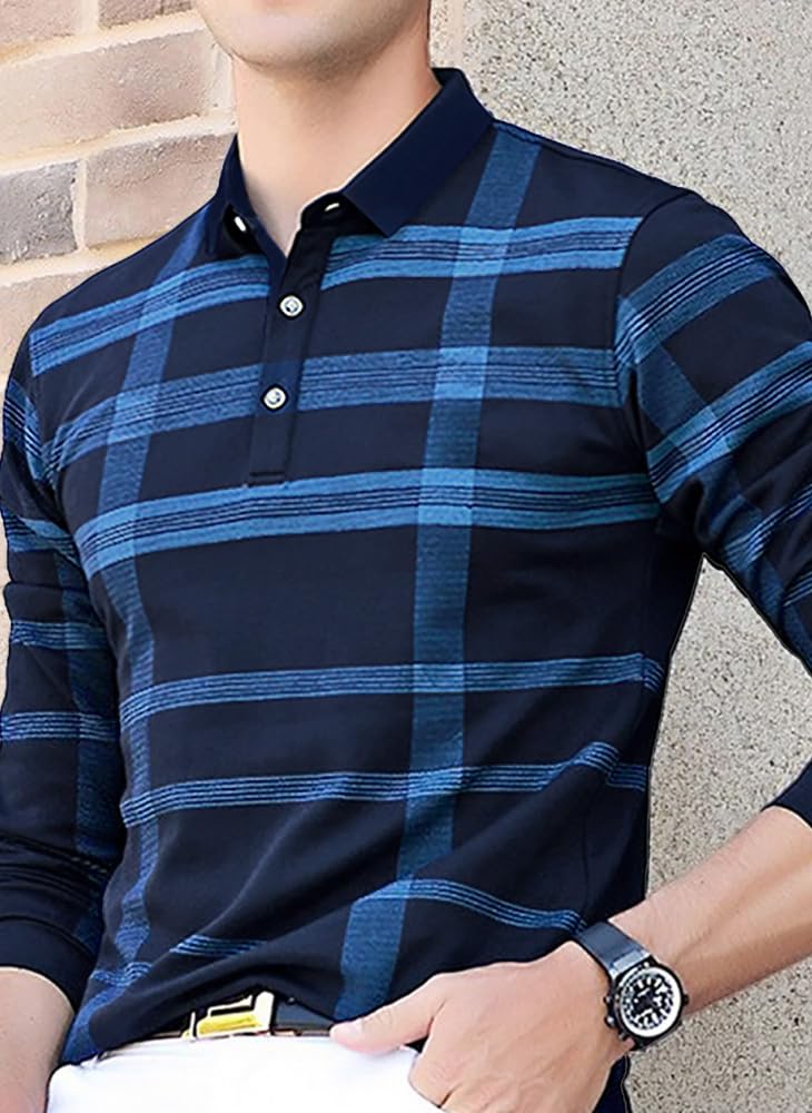 Noble Monk MenS Polo Neck Full Sleeves T-Shirt | Causal Tshirt For Men And Boys