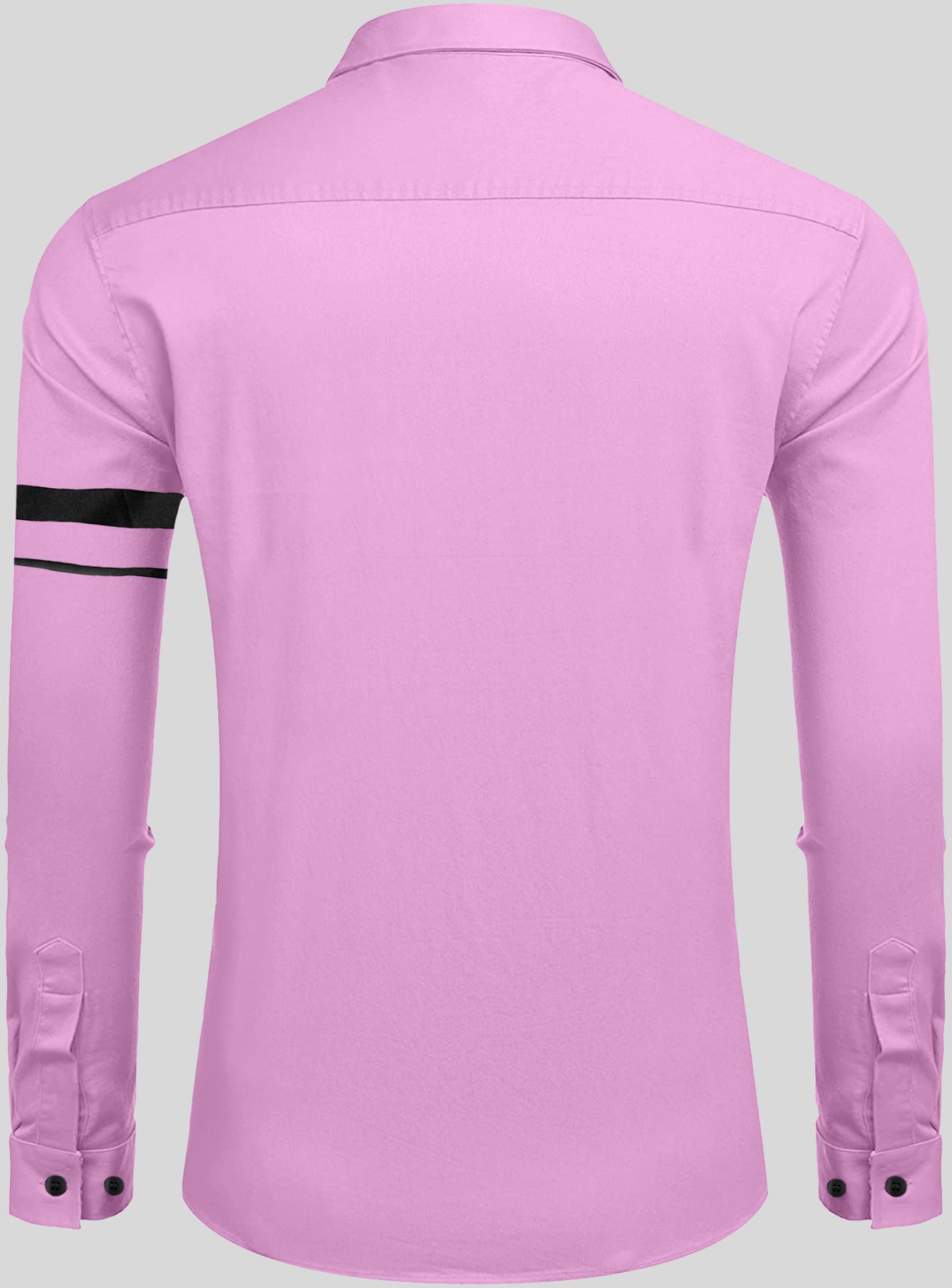 Zartha MenS Regular Fit Striped Pattern Cotton Blend Shirt With Spread Collar Long Sleeve And Standard Length | Shirt For Man L