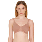 Zivame Womens Cotton Non-Padded Wire Free Full Coverage Bra Beige